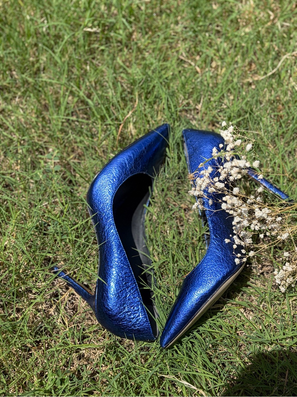 Sam Edelman Shimmering Cobalt Pointed Toe Flats - Picture 5 of 5